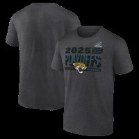 Jacksonville Jaguars Heather Charcoal 2025 NFL Playoffs Ready T-Shirt