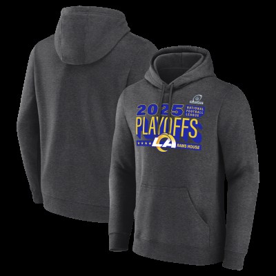 Los Angeles Rams Heather Charcoal 2025 NFL Playoffs Ready Hoodie