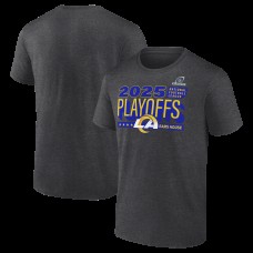 Los Angeles Rams Heather Charcoal 2025 NFL Playoffs Ready T-Shirt