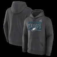 Philadelphia Eagles Heather Charcoal 2025 NFL Playoffs Ready Hoodie
