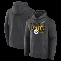 Pittsburgh Steelers Heather Charcoal 2025 NFL Playoffs Ready Hoodie