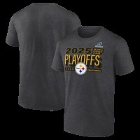 Pittsburgh Steelers Heather Charcoal 2025 NFL Playoffs Ready T-Shirt