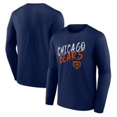 Футболка с длинным рукавом Chicago Bears Navy Hustle Футболка с длинным рукавом Chicago Bears Navy Hustle