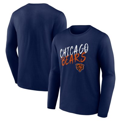 Футболка с длинным рукавом Chicago Bears Navy Hustle