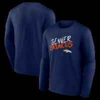 Denver Broncos Navy Hustle Long Sleeve T-Shirt