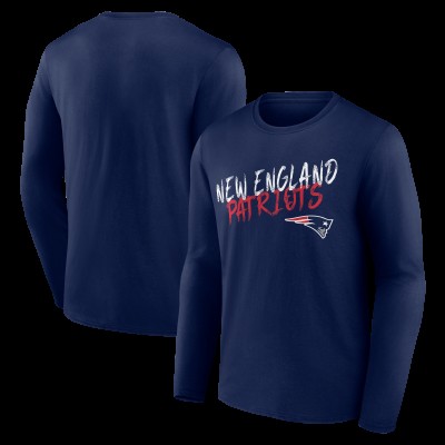 New England Patriots Navy Hustle Long Sleeve T-Shirt