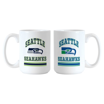 Seattle Seahawks Logo Brands 15oz. Current & Throwback Mug Set