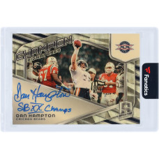 Карточка Dan Hampton Chicago Bears Autographed 2024 Panini Spectra Champion Gold Vinyl #CS-DGN #1/1 with 'SB XX Champs' Inscription