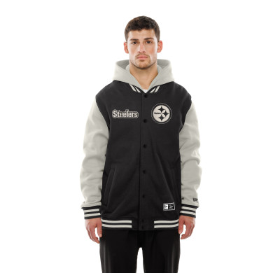 Толстовка Pittsburgh Steelers New Era Black/Gray Full-Snap Fleece Jacket