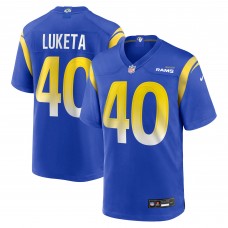 Los Angeles Rams Jesse Luketa Nike Royal Team Game Jersey Los Angeles Rams Jesse Luketa Nike Royal Team Game Jersey