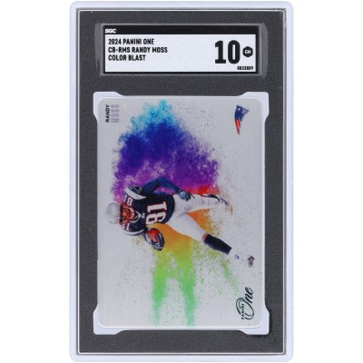 Randy Moss New England Patriots 2024 Panini One Color Blast Case Hit #CB-RMS SGC Authenticated 10 Card