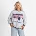 Женская New England Patriots Gameday Couture Ash/Black Oversized Gridiron Drive Ringer Stripe Sweatshirt