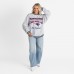 Женская New England Patriots Gameday Couture Ash/Black Oversized Gridiron Drive Ringer Stripe Sweatshirt