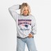 Женская New England Patriots Gameday Couture Ash/Black Oversized Gridiron Drive Ringer Stripe Sweatshirt