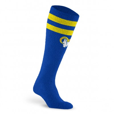 Unisex Los Angeles Rams PRO Compression Cozy Feather Varsity Stripe Over-the-Calf Light Graduated Compression Socks