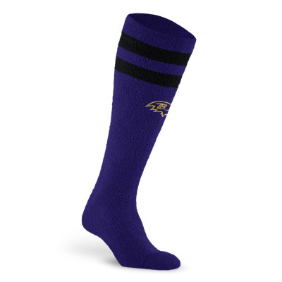 Носки Unisex Baltimore Ravens PRO Compression Cozy Feather Varsity Stripe Over-the-Calf Light Graduated Compression