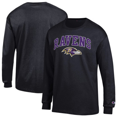 Футболка с длинным рукавом Baltimore Ravens Champion Black Arch Over Logo