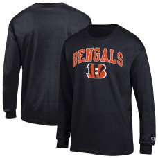 Футболка с длинным рукавом Cincinnati Bengals Champion Black Arch Over Logo Футболка с длинным рукавом Cincinnati Bengals Champion Black Arch Over Logo