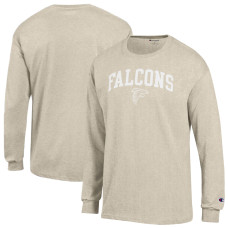 Футболка с длинным рукавом Atlanta Falcons Champion Heather Oatmeal White Ink Jersey