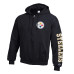 Толстовка Pittsburgh Steelers Champion Black Powerblend Fleece Full-Zip