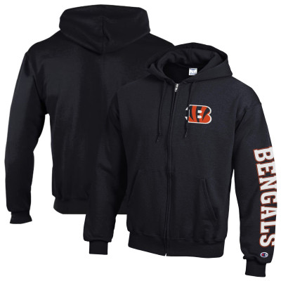 Толстовка Cincinnati Bengals Champion Black Powerblend Fleece Full-Zip
