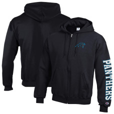 Толстовка Carolina Panthers Champion Black Powerblend Fleece Full-Zip