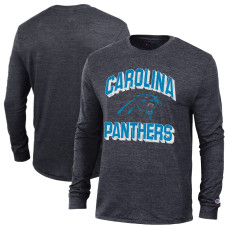 Футболка с длинным рукавом Carolina Panthers Champion Heather Black Ultimate Tri-Blend