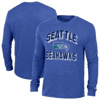 Seattle Seahawks Champion Heather Royal Ultimate Tri-Blend Long Sleeve T-Shirt