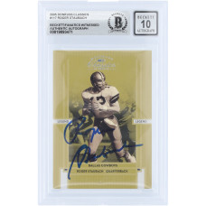 Карточка Roger Staubach Dallas Cowboys Autographed 2005 Donruss Classics #117 #/1000 Beckett Fanatics Witnessed Authenticated 10