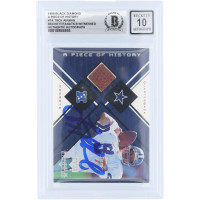 Карточка Troy Aikman Dallas Cowboys Autographed 1999 Upper Deck Black Diamond A Piece Of History Football Relic #TA Beckett Fanatics Witnessed Authenticated 10