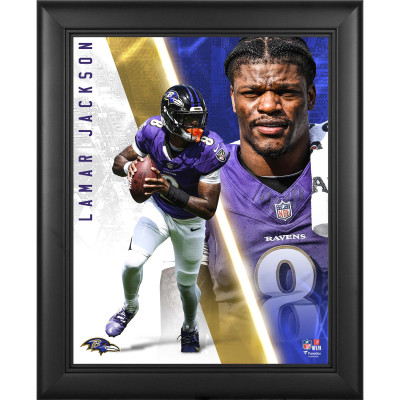 Коллаж Lamar Jackson Baltimore Ravens Fanatics Authentic Framed 13 x 16 Radiance