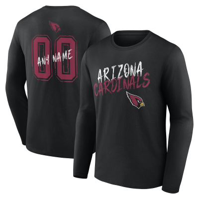 Именная футболка с длинным рукавом Arizona Cardinals Black Hustle Name & Number