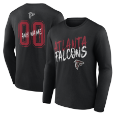 Именная футболка с длинным рукавом Atlanta Falcons Black Hustle Name & Number