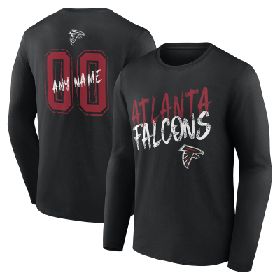 Именная футболка с длинным рукавом Atlanta Falcons Black Hustle Name & Number