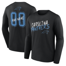 Именная футболка с длинным рукавом Carolina Panthers Black Hustle Name & Number Именная футболка с длинным рукавом Carolina Panthers Black Hustle Name & Number