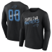 Именная футболка с длинным рукавом Carolina Panthers Black Hustle Name & Number