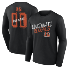 Cincinnati Bengals Black Hustle Personalized Name & Number Long Sleeve T-Shirt Cincinnati Bengals Black Hustle Personalized Name & Number Long Sleeve T-Shirt