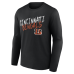 Cincinnati Bengals Black Hustle Personalized Name & Number Long Sleeve T-Shirt