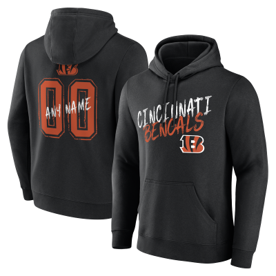 Cincinnati Bengals Black Hustle Personalized Name & Number Hoodie