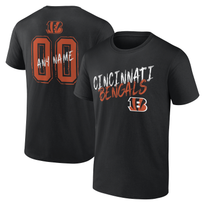 Cincinnati Bengals Black Hustle Personalized Name & Number T-Shirt