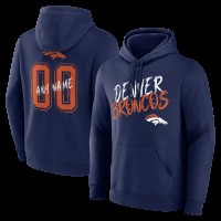 Denver Broncos Navy Hustle Personalized Name & Number Hoodie