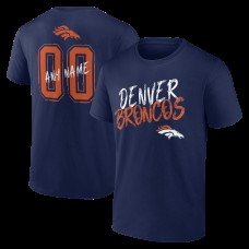 Denver Broncos Navy Hustle Personalized Name & Number T-Shirt Denver Broncos Navy Hustle Personalized Name & Number T-Shirt
