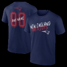 New England Patriots Navy Hustle Personalized Name & Number T-Shirt