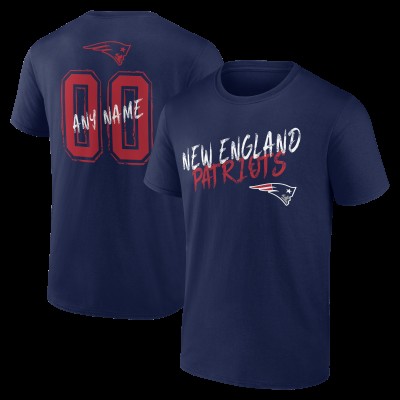 New England Patriots Navy Hustle Personalized Name & Number T-Shirt