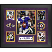Коллаж Lamar Jackson Baltimore Ravens Fanatics Authentic Framed 20 x 24 5-Photo with a Piece of Game-Used Football - Limited Edition of 500