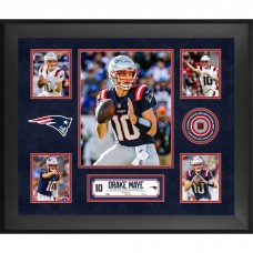 Drake Maye New England Patriots Fanatics Authentic Framed 20 x 24 5-Photo Collage with a Piece of Game-Used Football - Limited Edition of 500 Drake Maye New England Patriots Fanatics Authentic Framed 20 x 24 5-Photo Collage with a Piece of Game-Used Football - Limited Edition of 500