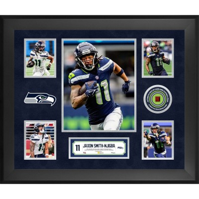 Jaxon Smith-Njigba Seattle Seahawks Fanatics Authentic Framed 20 x 24 5-Photo Collage with a Piece of Game-Used Football - Limited Edition of 500