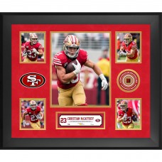 Christian McCaffrey San Francisco 49ers Fanatics Authentic Framed 20 x 24 5-Photo Collage with a Piece of Game-Used Football - Limited Edition of 500
