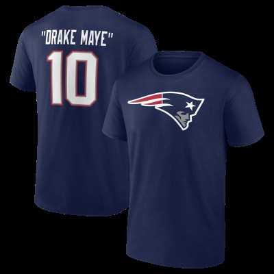 New England Patriots Drake Maye Navy Nickname T-Shirt