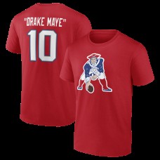 New England Patriots Drake Maye Red Nickname T-Shirt New England Patriots Drake Maye Red Nickname T-Shirt